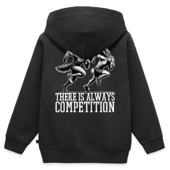 Concours Lièvre et Loup Concours Cadeau - Sweat Premium à capuche zippé enfant bio - noir - Dos - AI Model Kid Male (0cm)
