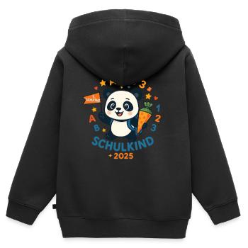 Schulkind 2025 Einschulung 2025 1. Klasse 25 - Kinder Premium Organic Zip Hoodie - Schwarz - Hinten - AI Model Kid Male (0cm)