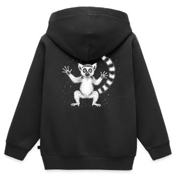 Lemur - Kinder Premium Organic Zip Hoodie - Schwarz - Hinten - AI Model Kid Male (0cm)