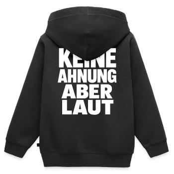 Keine Ahnung Aber Laut - Kinder Premium Organic Zip Hoodie - Schwarz - Hinten - AI Model Kid Male (0cm)