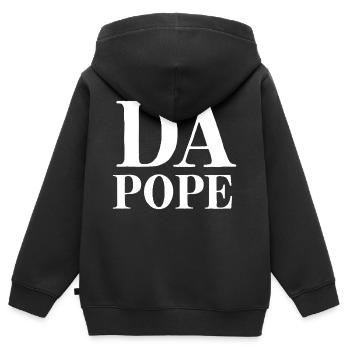 DA POPE Leo - Kinder Premium Organic Zip Hoodie - Schwarz - Hinten - AI Model Kid Male (0cm)