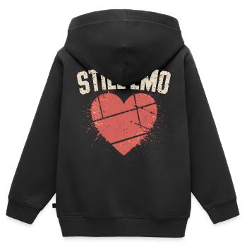 Toujours Emo ! Emo Goth Alternative - Sweat Premium à capuche zippé enfant bio - noir - Dos - AI Model Kid Male (0cm)