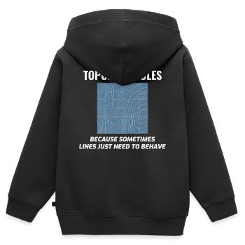 Topology Rules GIS Humor Cartography - Kids Premium Organic Zip-up Hoodie - black - Back - AI Model Kid Male (0cm)
