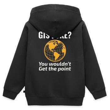 GIS Witz Kartografie Nerd Geospatial Humor - Kinder Premium Organic Zip Hoodie - Schwarz - Hinten - AI Model Kid Male (0cm)