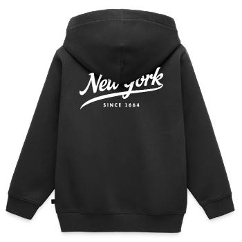 New York Big Apple Since 1664 - Kinder Premium Organic Zip Hoodie - Schwarz - Hinten - AI Model Kid Male (0cm)