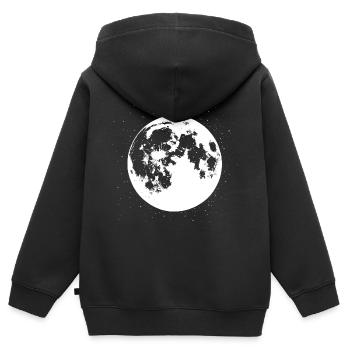 Vollmond-Vibes - Kinder Premium Organic Zip Hoodie - Schwarz - Hinten - AI Model Kid Male (0cm)