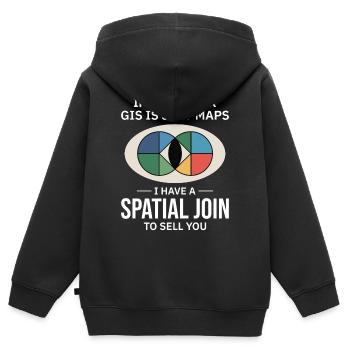 GIS Spatial Join Map Data Analysis - Kids Premium Organic Zip-up Hoodie - black - Back - AI Model Kid Male (0cm)