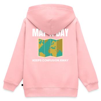 World Map GIS Cartography Earth Geography - Kids Premium Organic Zip-up Hoodie - rose - Back - AI Model Kid Female (0cm)