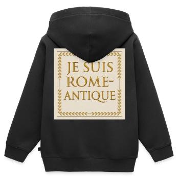 Je Suis Rome Antique - Sweat Premium à capuche zippé enfant bio - noir - Dos - AI Model Kid Male (0cm)