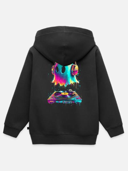 DJ Ghost - Kinder Premium Organic Zip Hoodie - Schwarz