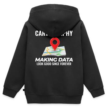 Kartografie Daten sehen gut aus Karte GIS - Kinder Premium Organic Zip Hoodie - Schwarz - Hinten - AI Model Kid Male (0cm)