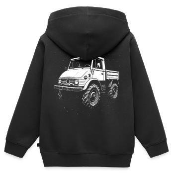 Powerhouse with cult status - Kids Premium Organic Zip-up Hoodie - black - Back - AI Model Kid Male (0cm)
