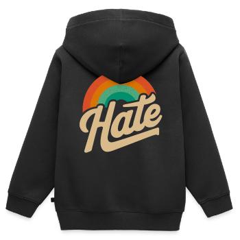 Hate aber auf eine nette weise - Kinder Premium Organic Zip Hoodie - Schwarz - Hinten - AI Model Kid Male (0cm)