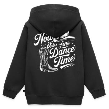 Danse en ligne Temps Temps pour danser Danse en ligne - Sweat Premium à capuche zippé enfant bio - noir - Dos - AI Model Kid Male (0cm)