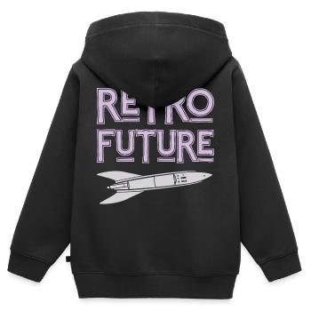 Nostalgie rétro de la fusée du futur - Sweat Premium à capuche zippé enfant bio - noir - Dos - AI Model Kid Male (0cm)