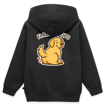 Fluffy butt - Chien mignon avec des fesses moelleuses - Sweat Premium à capuche zippé enfant bio - noir - Dos - AI Model Kid Male (0cm)