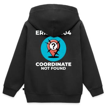 Fragezeichen-Stecknadel – GIS-Fehler "Verlorener Standort" - Kinder Premium Organic Zip Hoodie - Schwarz - Hinten - AI Model Kid Male (0cm)