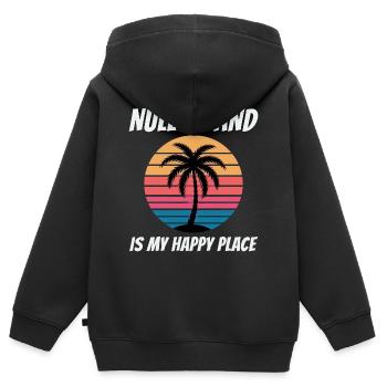 Null Island Geolokalisierung GIS Kartografie Humor - Kinder Premium Organic Zip Hoodie - Schwarz - Hinten - AI Model Kid Male (0cm)