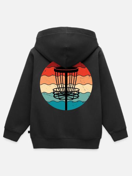 Disc Golf - Kinder Premium Organic Zip Hoodie - Schwarz