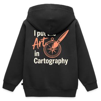 Art Cartography GIS Map Making Design - Kids Premium Organic Zip-up Hoodie - black - Back - AI Model Kid Male (0cm)