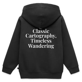 Klassische Kartographie Zeitloser Wanderkompass - Kinder Premium Organic Zip Hoodie - Schwarz - Hinten - AI Model Kid Male (0cm)