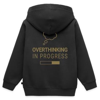 Réflexion excessive en cours - Sweat Premium à capuche zippé enfant bio - noir - Dos - AI Model Kid Male (0cm)