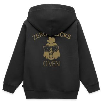 Zero clucks given - Kids Premium Organic Zip-up Hoodie - black - Back - AI Model Kid Male (0cm)