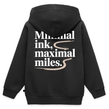 Minimale Tinte Maximale Meilen GIS-Straßenkarte - Kinder Premium Organic Zip Hoodie - Schwarz - Hinten - AI Model Kid Male (0cm)