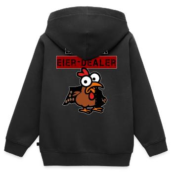 Lokaler Eierdealer - Kinder Premium Organic Zip Hoodie - Schwarz - Hinten - AI Model Kid Male (0cm)