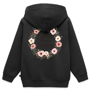 Believe in your Dreams - Kinder Premium Organic Zip Hoodie - Schwarz - Hinten - AI Model Kid Male (0cm)