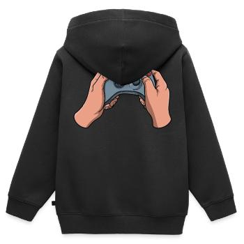 Gamer Controller - Kids Premium Organic Zip-up Hoodie - black - Back - AI Model Kid Male (0cm)
