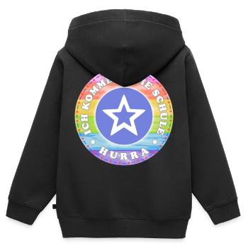 Einschulung Junge - erste Klasse - Kinder Premium Organic Zip Hoodie - Schwarz - Hinten - AI Model Kid Male (0cm)