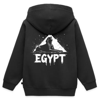 Pyramide du Sphinx d’Égypte - Sweat Premium à capuche zippé enfant bio - noir - Dos - AI Model Kid Male (0cm)