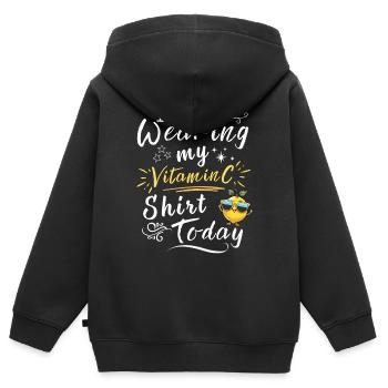 Fun Lemon Ich trage heute mein Vitamin C Shirt - Kinder Premium Organic Zip Hoodie - Schwarz - Hinten - AI Model Kid Male (0cm)