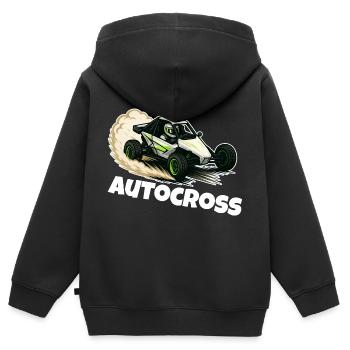 Autocross Stockcar Spezialcross - Kinder Premium Organic Zip Hoodie - Schwarz - Hinten - AI Model Kid Male (0cm)