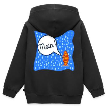 FRANZBRÖTCHEN KOSTÜM HAMBURG MOIN - Kinder Premium Organic Zip Hoodie - Schwarz - Hinten - AI Model Kid Male (0cm)