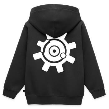 AR-15 Face de culasse cinq cinq cinq six 5,56 mm 556 choc - Sweat Premium à capuche zippé enfant bio - noir - Dos - AI Model Kid Male (0cm)