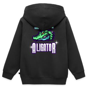 See You Later Aligator - Kinder Premium Organic Zip Hoodie - Schwarz - Hinten - AI Model Kid Male (0cm)