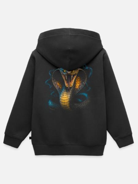 King Kobra - Kinder Premium Organic Zip Hoodie - Schwarz