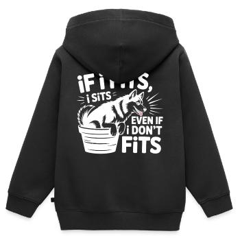 Wenn ich passe, sitze ich Husky Lustiges Hundezitat - Kinder Premium Organic Zip Hoodie - Schwarz - Hinten - AI Model Kid Male (0cm)