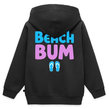 Beach Bum Vintage Style Design - Kids Premium Organic Zip-up Hoodie - black - Back - AI Model Kid Male (0cm)