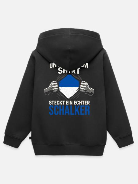 Schalke Fan Fußball Mannschaft Geschenkidee - Kinder Premium Organic Zip Hoodie - Schwarz