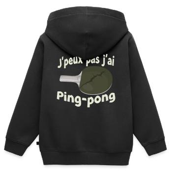 Ping-Pong-Pause Humor - Kinder Premium Organic Zip Hoodie - Schwarz - Hinten - AI Model Kid Male (0cm)