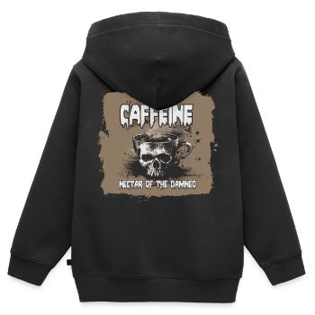 Kaffee, Nektar der Verdammten - Kinder Premium Organic Zip Hoodie - Schwarz - Hinten - AI Model Kid Male (0cm)