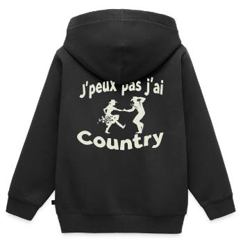 Ich kann nicht, ich habe Land - Kinder Premium Organic Zip Hoodie - Schwarz - Hinten - AI Model Kid Male (0cm)