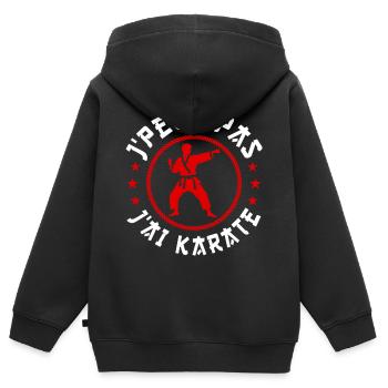 Ich kann nicht Karate haben - Kinder Premium Organic Zip Hoodie - Schwarz - Hinten - AI Model Kid Male (0cm)