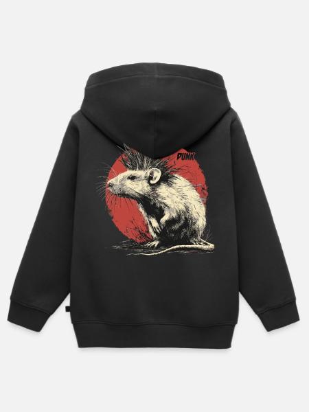 Punkrock Ratte - Kinder Premium Organic Zip Hoodie - Schwarz