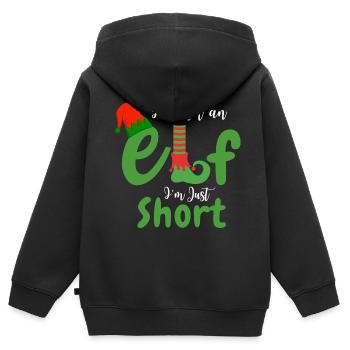 Je ne suis pas petit, je suis elfe - Sweat Premium à capuche zippé enfant bio - noir - Dos - AI Model Kid Male (0cm)