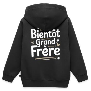 soon to be a big brother - Kids Premium Organic Zip-up Hoodie - black - Back - AI Model Kid Male (0cm)