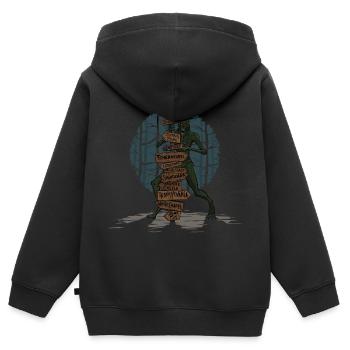 Evil Places - Sweat Premium à capuche zippé enfant bio - noir - Dos - AI Model Kid Male (0cm)